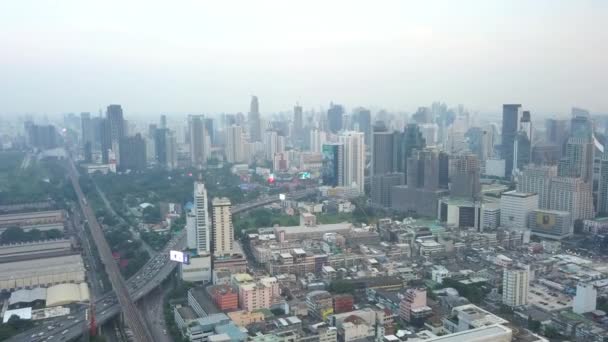 Vista Aérea Del Centro Bangkok Desarrollo Inmobiliario Asia Distrito Financiero — Vídeo de stock