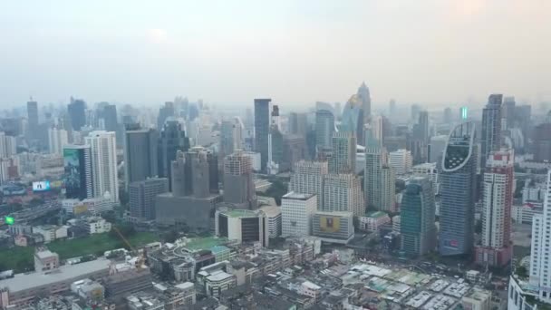 Vista Aérea Del Centro Bangkok Desarrollo Inmobiliario Asia Distrito Financiero — Vídeo de stock