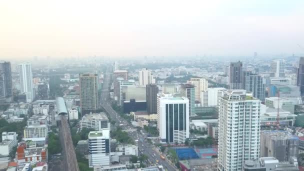 Vista Aérea Del Centro Bangkok Desarrollo Inmobiliario Asia Distrito Financiero — Vídeo de stock