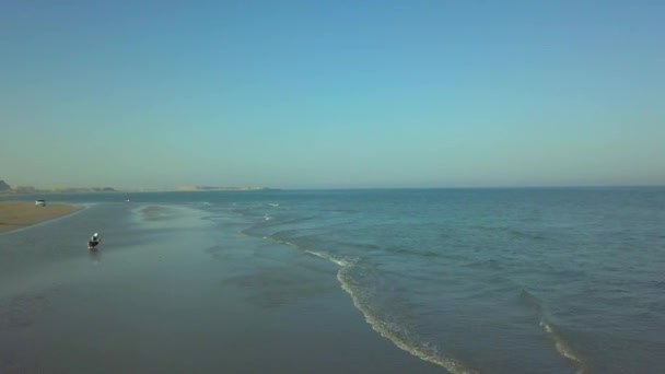 Panoramautsikt Från Drönaren Stranden Persiska Hallen Iran Kan Det Lugna — Stockvideo