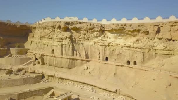 Khorbas Cave Complex Located Southern Coast Island Keshm Iran Drone — Stock Video