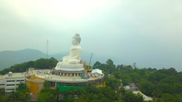 Thailand Panoramic View Phuket Big Buddha One Most Important Revered — Stock Video