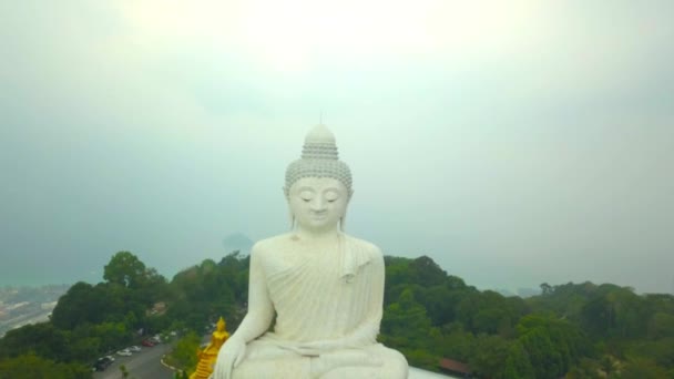 Thailand Panoramautsikt Uppifrån Phukets Big Buddha Ett Öns Viktigaste Och — Stockvideo