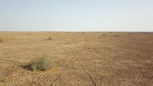 Panorama Pemandangan Atas Gurun Maranjob Sebuah Pesawat Tak Berawak Terbang — Stok Video