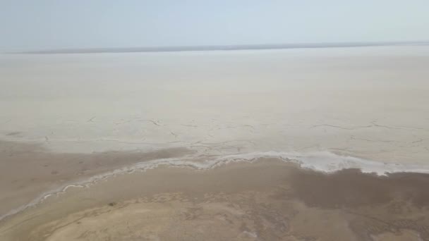 Vista Panorâmica Deserto Maranjob Drone Move Lentamente Longo Lago Namak — Vídeo de Stock