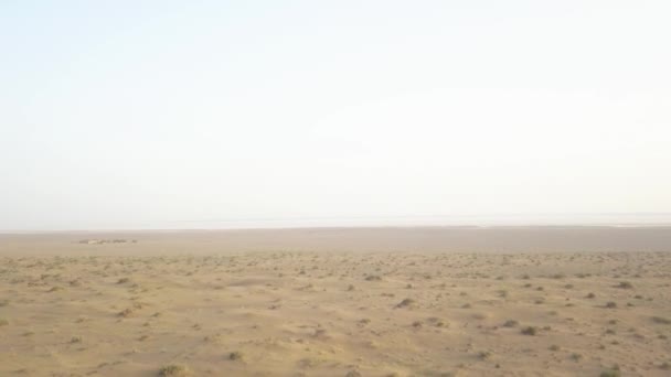 Panorâmica Bela Vista Superior Deserto Maranjob Drone Voa Sobre Areias — Vídeo de Stock