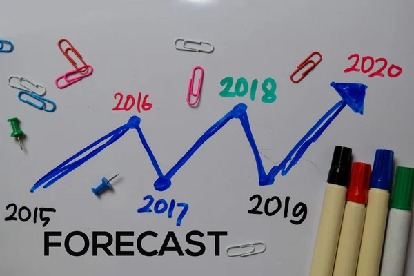 Forecast 2020 write on white board background. Chart or mechanism concept — Stock Photo, Image