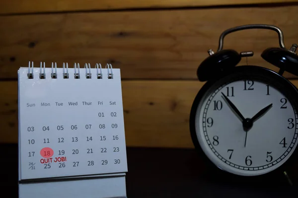 Sluta Skriva Jobb Kalendern Datum Påminnelse Eller Tidsplan Begrepp — Stockfoto