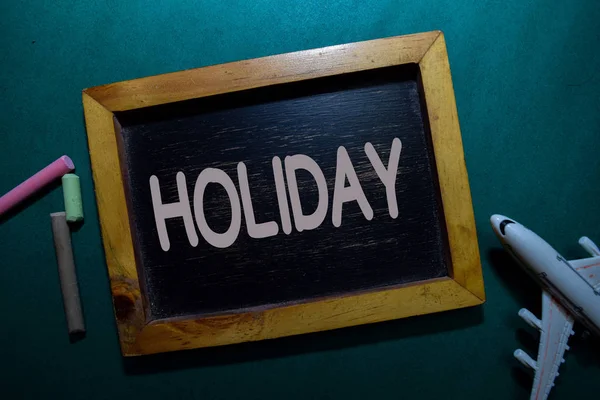 Holiday Write Black Board Isolated Office Desk — Stock Photo, Image