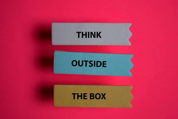 Think Box Write Sticky Note Issued Office Desk — стоковое фото