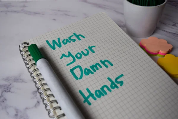 Spălați Mâinile Nenorocite Scrieți Carte Cuvânt Cheie Izolat Biroul Birou — Fotografie, imagine de stoc