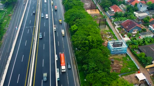 Bekasi Westjava Indonesien Maj 2020 Flygdrönare Syn Motorvägen Flernivåkorsning Väg — Stockvideo
