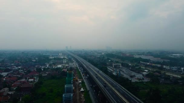 Bekasi Westjava Indonesia Maggio 2020 Veduta Aerea Drone Della Strada — Video Stock