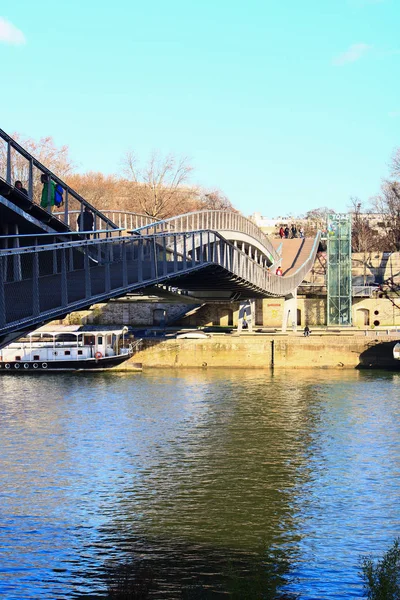 Paris Frankreich Januar 2020 Perspektive Auf Die Brücke Simone Beauvoir — Stockfoto