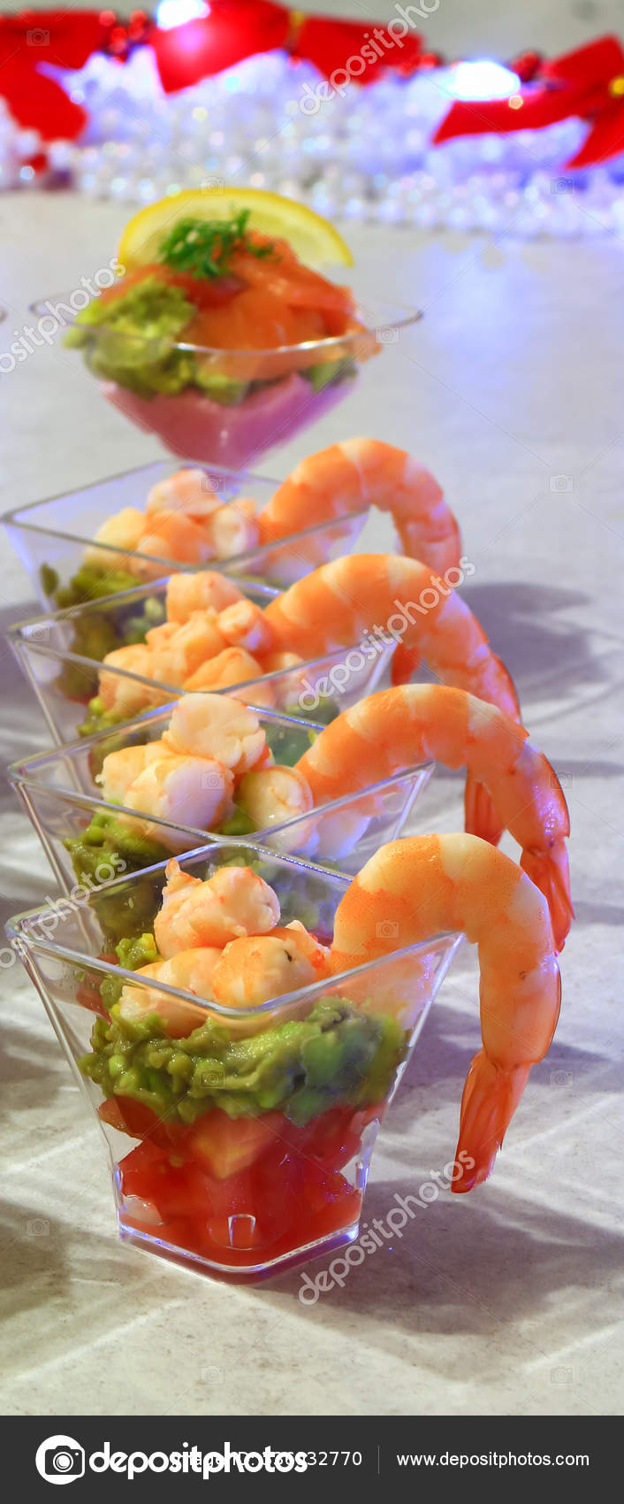 Aperitif Glasses Shrimps Avocado Tomato One Verrine Taramasalata Salmon Fish Stock Photo Image By C Brunog Aperitif Glasses Shrimps Avocado Tomato One Verrine Taramasalata Salmon Fish Stock Photo Image By C Brunog