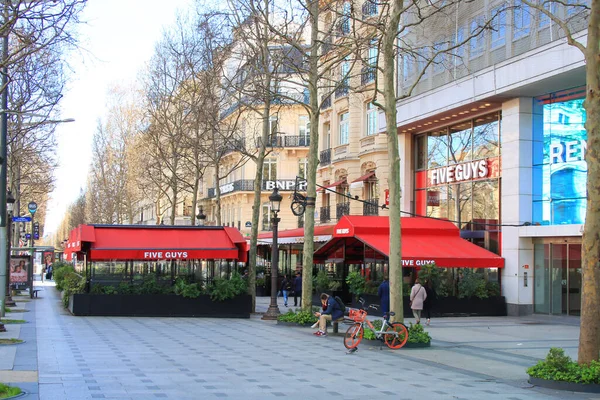 Paris Fransa Mart 2020 Amerikan Lokantası Champs Elysees Bulvarı Nda — Stok fotoğraf