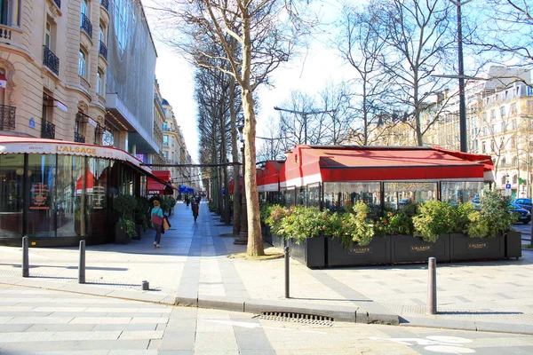 Párizs Franciaország Március 2020 Champs Elysees Étterme Híres Éttermek Világ — Stock Fotó