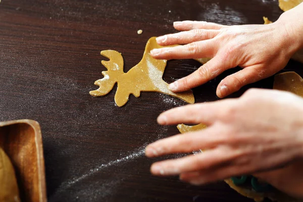 Biscotti fatti in casa. impastare per pan di zenzero — Foto Stock