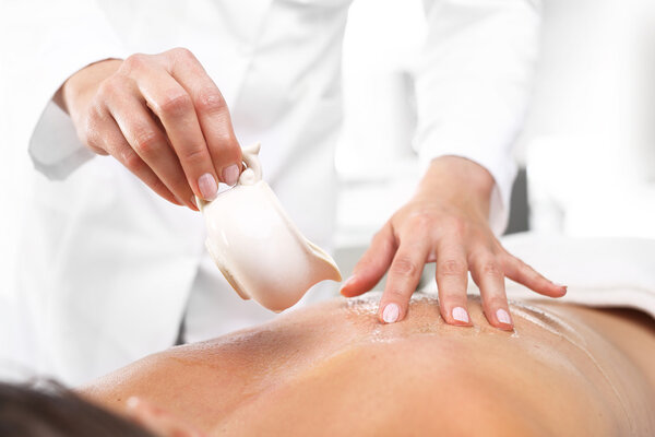 Back massage, aromatic oil massage