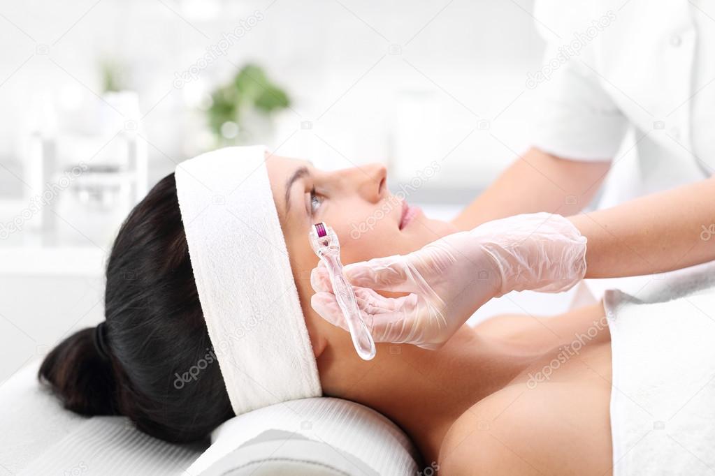 Microneedle mesotherapy, face lift