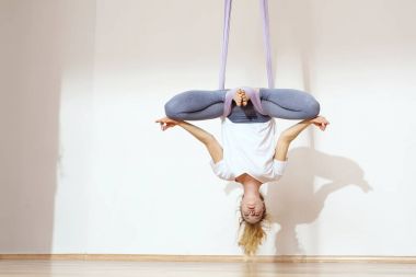Yoga.  Aerial yoga clipart