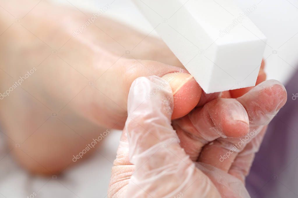 Pedicure, beautiful healthy nails.