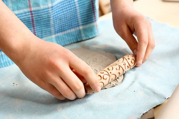 Handicraft.Clay ζωγραφική — Φωτογραφία Αρχείου