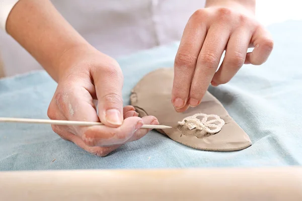 Handicraft.Clay ζωγραφική — Φωτογραφία Αρχείου