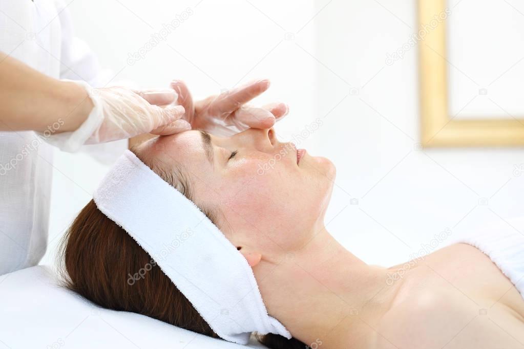 Firming face massage.