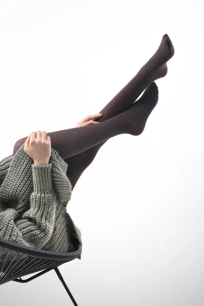 Tights Vackra Kvinnliga Ben — Stockfoto