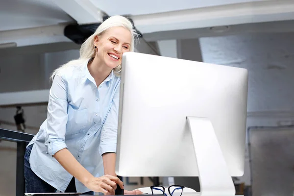 Interior Decorator Designer Designs Computer — Stock Photo, Image