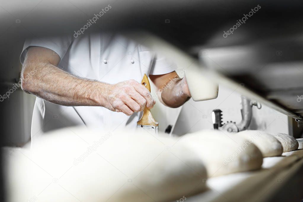 Baking bread.  The process of baking bread