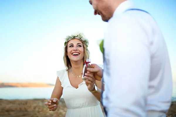 Casamento Uma Bela Cerimônia Casamento Sob Céu Aberto — Fotografia de Stock