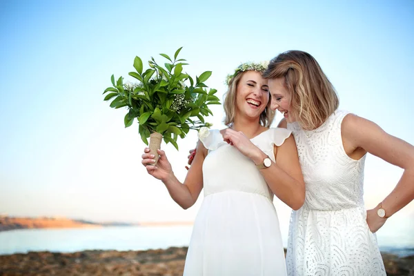 Casamento Lgbt Casamento Par Mulheres Duas Mulheres Cerimônia Casamento — Fotografia de Stock