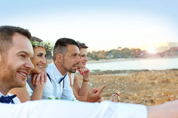 Casamento Ilha Casal Durante Uma Cerimônia Casamento Praia — Fotografia de Stock