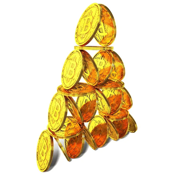 Bitcoin Physical Bit Coin Digital Currency Cryptocurrency Golden Coin Bitcoin — Stock Photo, Image