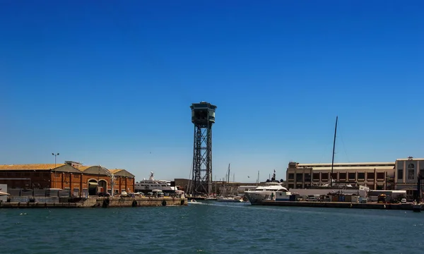 Linowej w port, Barcelona — Zdjęcie stockowe