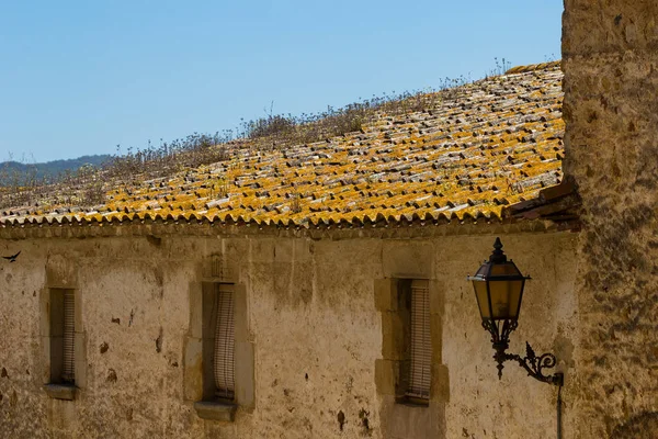 Toiture traditionnelle d'un bâtiment en catalan — Photo