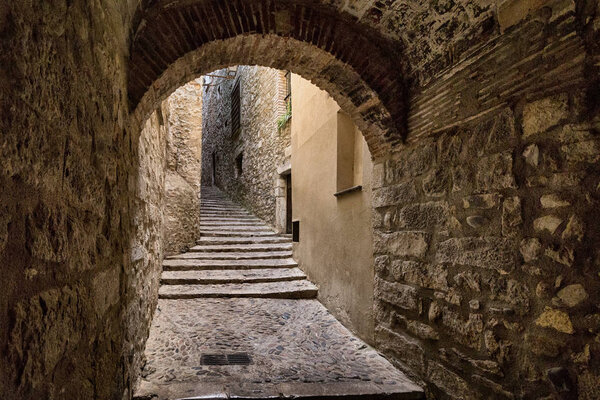 Old streets in Girona, Spain