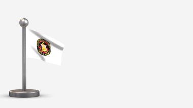 Bridgewater 3d küçük bayrak direğinde bayrak sallıyor..