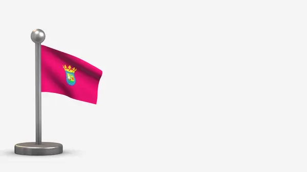 Alava 3D ondeando bandera ilustración en diminuto asta de la bandera . —  Fotos de Stock