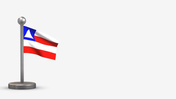 Bahia 3D waving flag illustration on tiny flagpole. — Stock Photo, Image