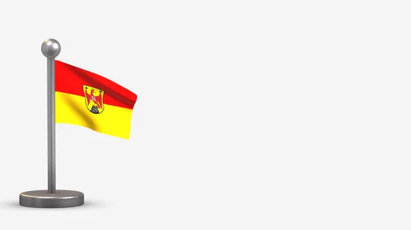 Burgenland 3d κυματίζει σημαία εικονογράφηση σε μικροσκοπικό κοντάρι. — Φωτογραφία Αρχείου