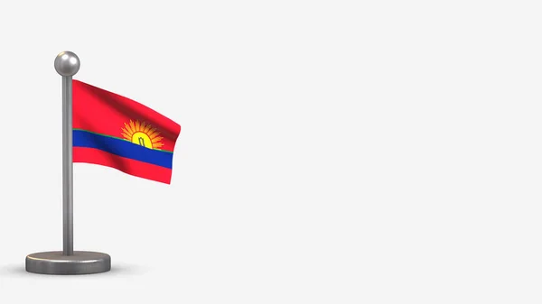 Carabobo 3d розмахуючи прапором ілюстрації на крихітному флагштоку. — стокове фото