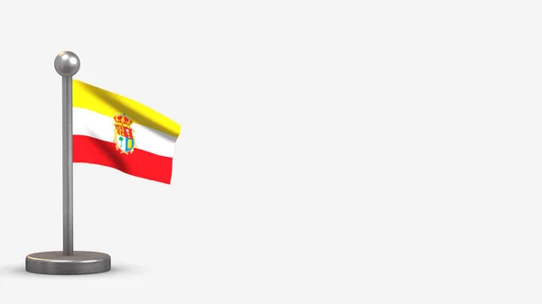 Cuenca 3d κυματίζει σημαία εικονογράφηση σε μικροσκοπικό κοντάρι. — Φωτογραφία Αρχείου