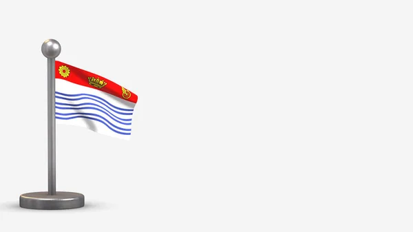 Flag Of Barrie 3D waving flag illustration on tiny flagpole. — Stock Photo, Image