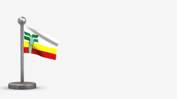 Franco-Manitobains 3d lengő zászló illusztráció apró zászlórúd. — Stock Fotó