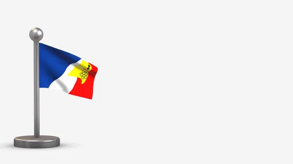 Francotenois 3d flaga machanie ilustracja na mały maszt flagowy. — Zdjęcie stockowe