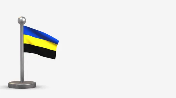 Gelderland 3D mávání vlajky ilustrace na malém stožáru. — Stock fotografie