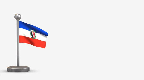 La Araucania 3D viftande flagga illustration på liten flaggstång. — Stockfoto